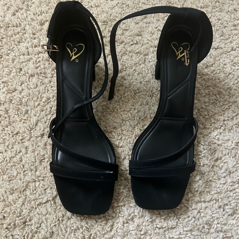 Elegant Black Strappy Heels WORN ONCE